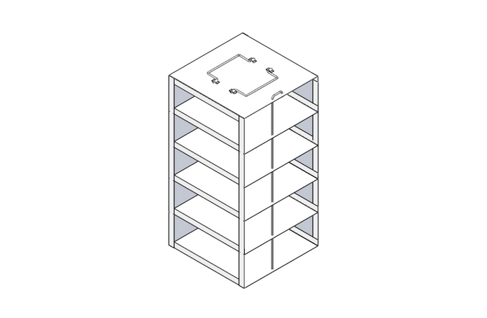 CF-5-2 - Vertical Rack for 2" Boxes, Holds 5 Boxes