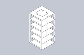 CF-5-375 - Vertical Rack for 3.75" Boxes, Holds 5 Boxes