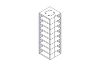 Crystal Industries - CF-8-2 - Vertical Rack for 2" Boxes, Holds 8 Boxes