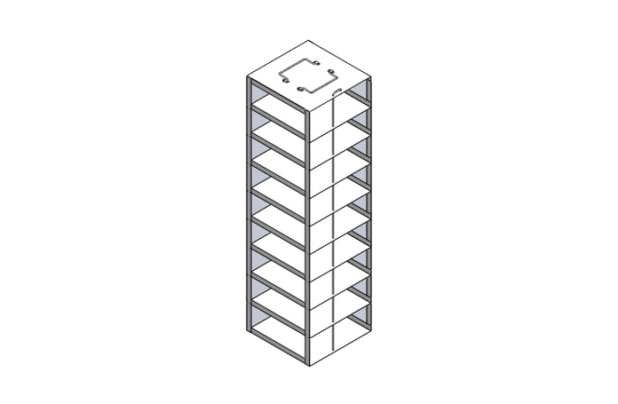 CF-9-2 - Vertical Rack for 2" Boxes, Holds 9 Boxes