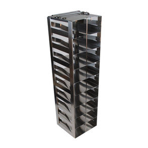 Crystal Industries - CF-9-2-S - Vertical Rack for 2" Boxes with Spring Lock, Holds 9 Boxes