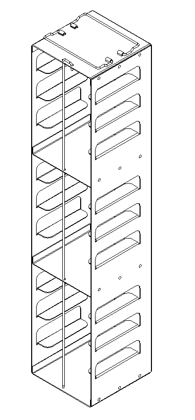 Crystal Industries - CFA-12-2 - Aluminum Vertical Rack for 2" Boxes, Holds 12 Boxes