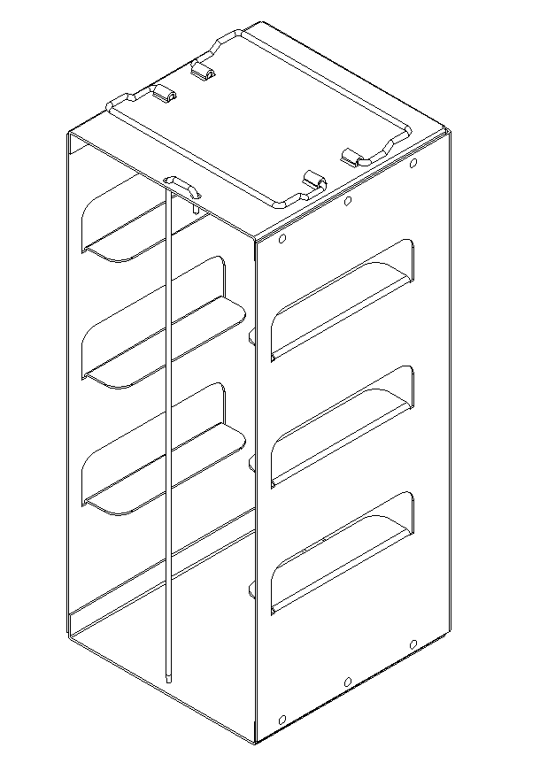 Crystal Industries - CFA-4-3 - Aluminum Vertical Rack for 3" Boxes, Holds 4 Boxes