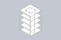 CFA-4-3 - Aluminum Vertical Rack for 3" Boxes, Holds 4 Boxes