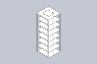 Crystal Industries - CFM-715 - Vertical Rack for 50-Cell 1.5ml Microtube Boxes, Holds 14 Boxes