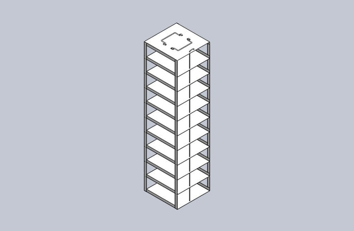 Crystal Industries - CFML-10 - Vertical Rack for SBS Formatted Boxes, Holds 10 Boxes