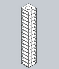 Crystal Industries - CFMM-16 - Vertical Rack for SBS Formatted Boxes, Holds 16 Boxes