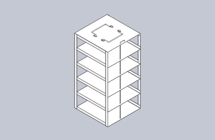 CFMP-5 - Rack for 96/384-Well Microtiter Plates, Holds 5 Boxes