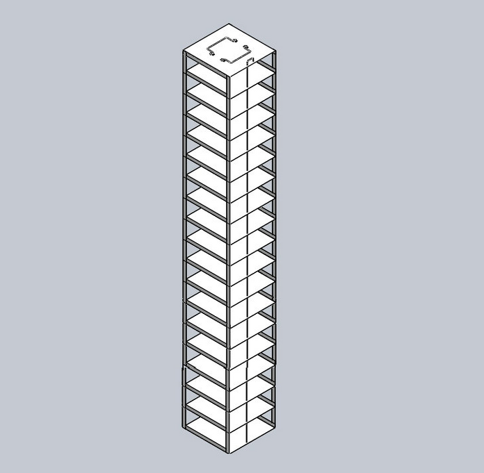 CFS-100-18 - Vertical Rack for 100-Place Slide Boxes, Holds 18 Boxes