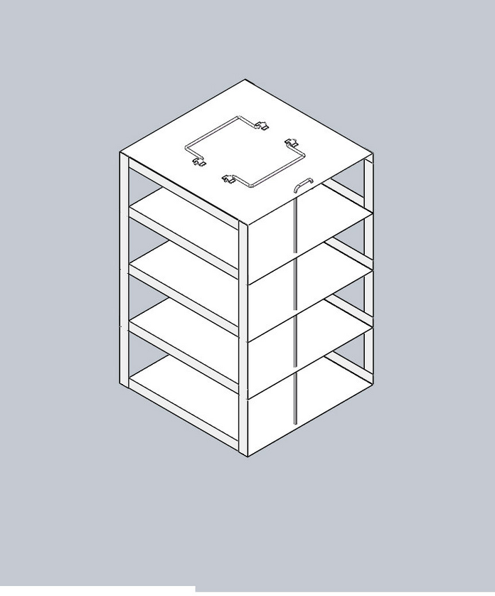 CFS-25-4 - Vertical Rack for 25-Place Slide Boxes, Holds 4 Boxes