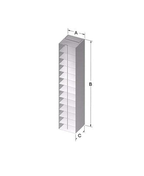 Custom Biogenic Systems - 1213APLR - Aluminum Oversized Chest Racks for 3" High Boxes with Locking Rods and Handles, 8-Shelf