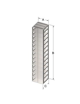 Custom Biogenic Systems - 1214PLR-O - 7-Shelf Stainless Steel Oversized Chest Racks 3" Boxes