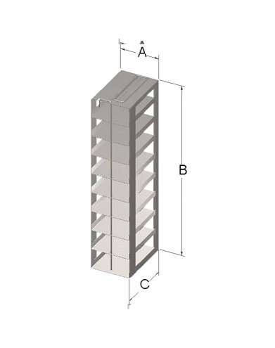 Custom Biogenic Systems - CDP15LR - Stainless Steel Chest Rack for 96 Deep-Well Microtiter Plates and Matrix TrakMate 0.75ml Latch/0.5ml ScrewTop Latch Rack Boxes with Locking Rods (SBS Footprint), 15 Plates