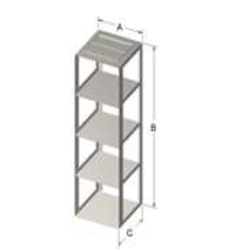 Custom Biogenic Systems - CLB-P - Stainless Steel Chest Rack for High Plastic Boxes for 15 mL and 50 mL Tubes