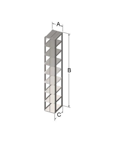 Custom Biogenic Systems - CMP8LR - Stainless Steel Chest Rack for 96-Well and 384-Well Microtiter Plates with Locking Rod, 40-48 Plates