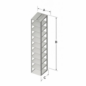 Custom Biogenic Systems - CTB11-2-375 - Stainless Steel Chest Rack for Matrix TrakMate 1.0mlL Screw-Top Latch Rack Boxes (SBS Footprint), 11 Boxes