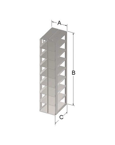 Custom Biogenic Systems - CTB10LR - Stainless Steel Chest Rack for 96 Well Microtube Boxes and Matrix TrakMate 1.4 mL Latch Rack Boxes (SBS Footprint) with Locking Rod
