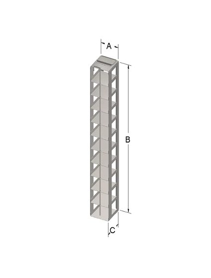 Custom Biogenic Systems - MPLR-2 - Stainless Steel Mini Chest Racks for 2" High Mini Boxes with Locking Rods and Handles