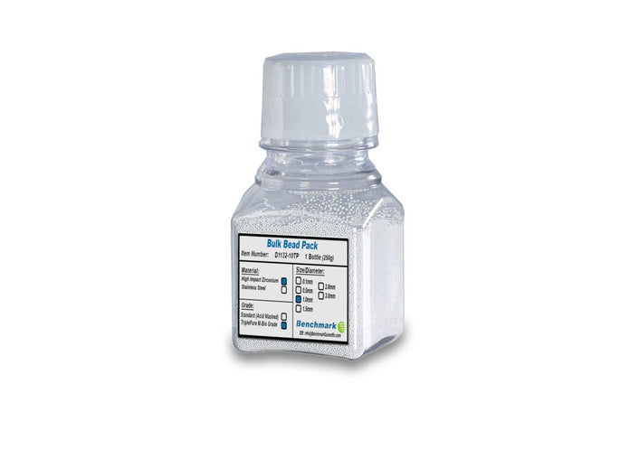 Benchmark Scientific - D1132-10TP - 1.0mm Zirconium Beads, Triple-Pure Molecular Biology Grade, 250g Bottle