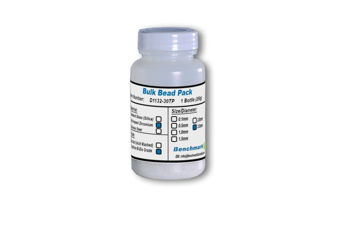 Benchmark Scientific - D1132-30TP - 3.0mm Zirconium Beads, Triple-Pure Molecular Biology Grade, 300g Bottle