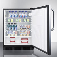 Accucold - FF7LBLKCSSLHD - 24" Wide Built-In All-Refrigerator, Left Hand Door