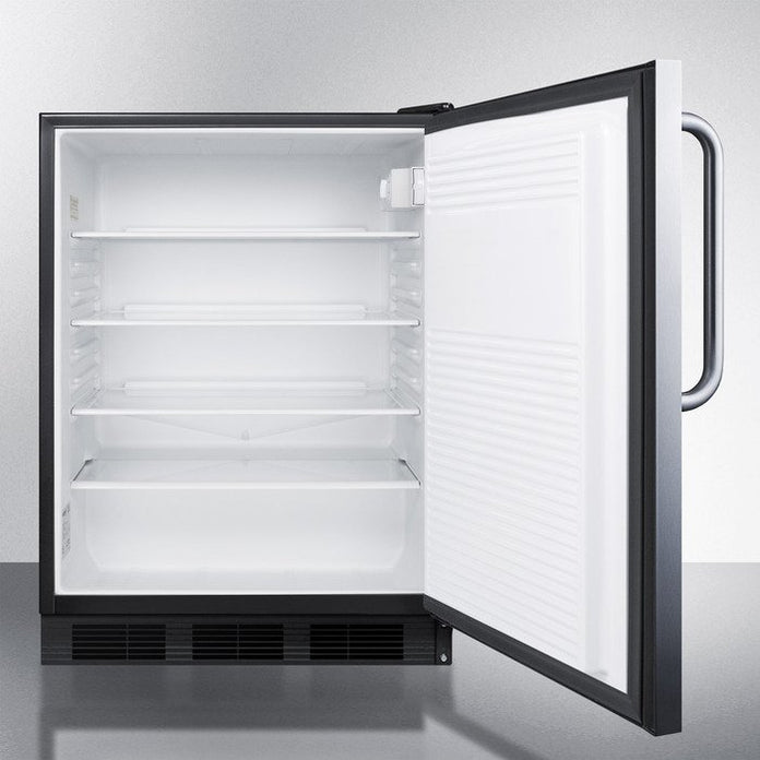 Accucold - FF7LBLKCSSLHD - 24" Wide Built-In All-Refrigerator, Left Hand Door