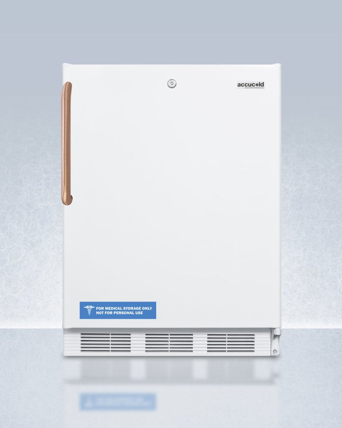 Accucold - FF7LWBITBCADALHD - 24" Wide Built-In All-Refrigerator with Antimicrobial Pure Copper Handle, ADA Compliant, Left Hand Door