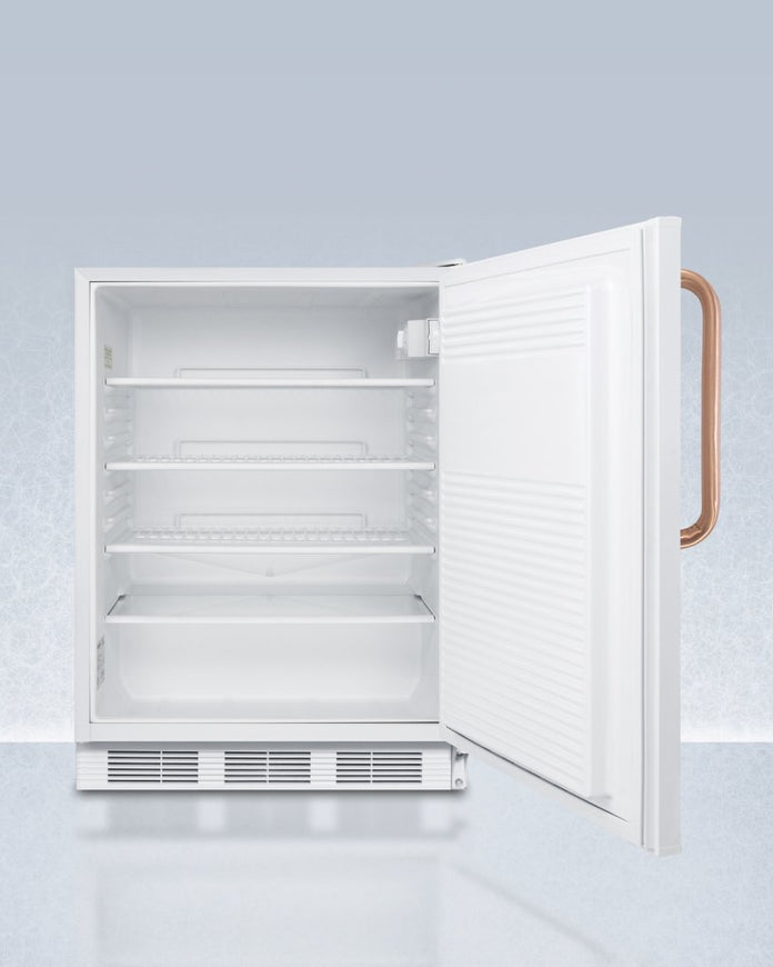 Accucold - FF7LWBITBCADALHD - 24" Wide Built-In All-Refrigerator with Antimicrobial Pure Copper Handle, ADA Compliant, Left Hand Door