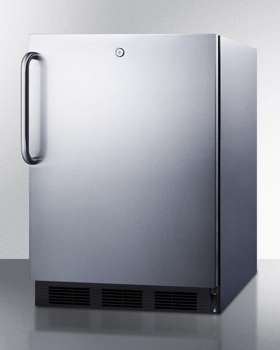 Accucold - FF7LBLKCSSLHD - 24" Wide Built-In All-Refrigerator, Left Hand Door