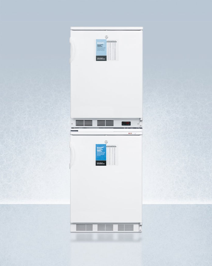 Accucold - FF7LW-VT65MLSTACK - 24" Wide All-Refrigerator/All-Freezer Combination