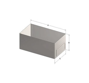 Custom Biogenic Systems - UO1-11-8-5 - Upright Stainless Steel Organizer, Single Drawer for Miscellaneous Cold Storage Containers with Handles (11.13"D X 5.01"H X 8.27"W)