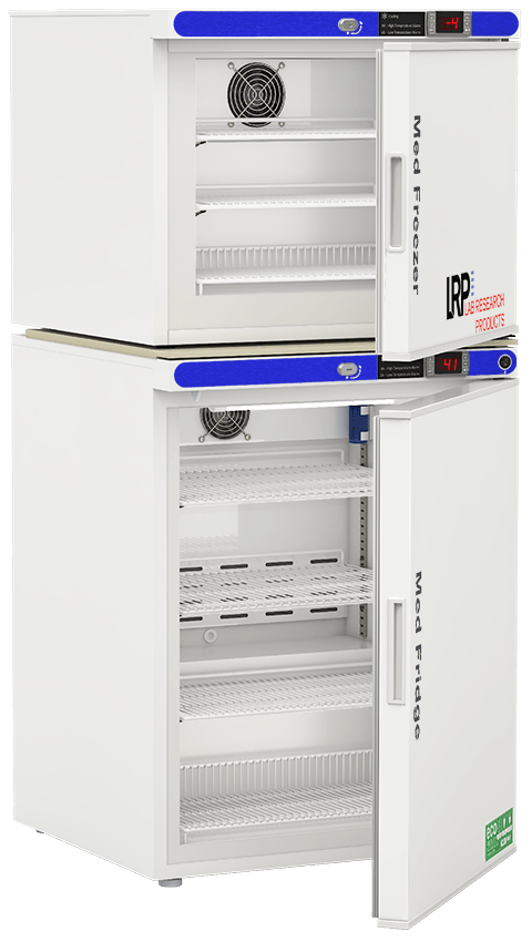 Lab Research Products (LRP) - PH-LRP-HC-RFC7SA - 7 Cu. Ft. Pharmacy Refrigerator & Auto Defrost Freezer Solid Door Combination