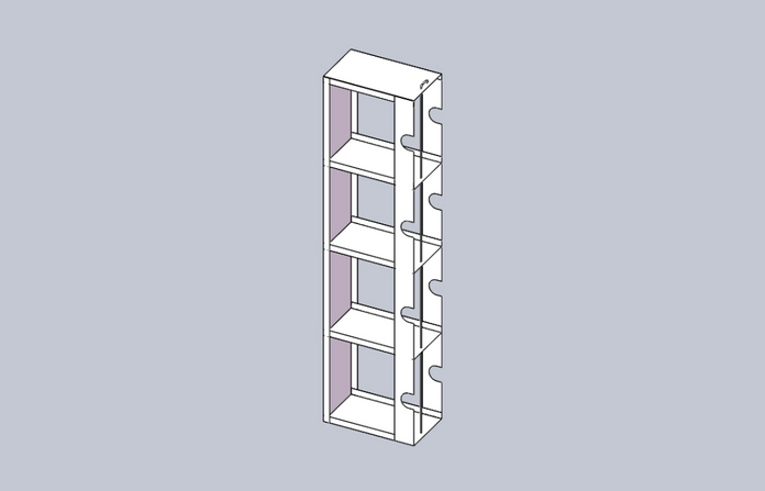 Crystal Industries - LR-3 - Vertical Half Rack for 3" Boxes