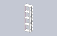 LR-4-3 - Vertical Half Rack for 3" Boxes, Holds 4 Boxes