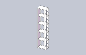 LR-5-3 - Vertical Half Rack for 3" Boxes, Holds 5 Boxes