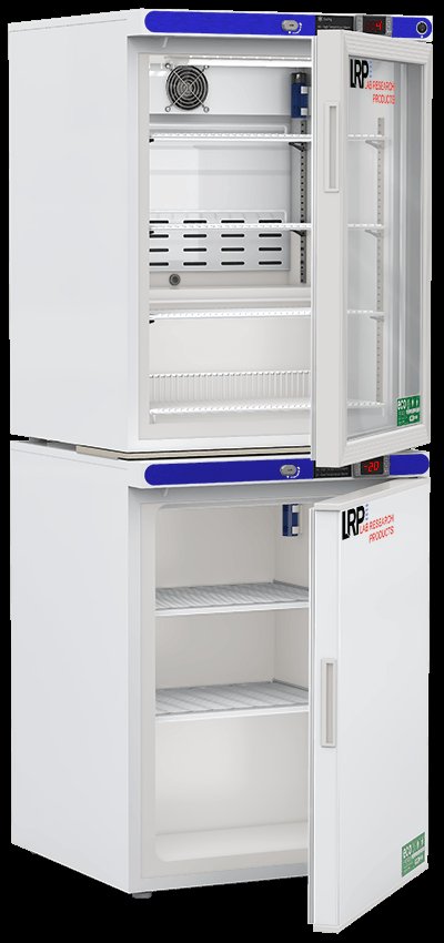 Lab Research Products - LRP-HC-RFC1020G - 10 Cu. Ft. Laboratory Refrigerator & Freezer (-20°C Operation) Combination, with Glass Door Refrigerator