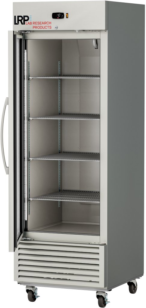 Lab Research Products (LRP) - LRP-HC-SSR-25G-LH - 25 Cu. Ft. Glass Door, Stainless Steel Laboratory Refrigerator, Left Hinged