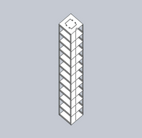 MCF-11-2-S - Vertical Rack for Mini 2" Boxes with Spring Lock, Holds 11 Boxes