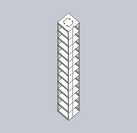 MCF-12-2-S - Vertical Rack for Mini 2" Boxes with Spring Lock, Holds 12 Boxes