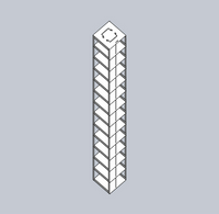 Crystal Industries - MCF-13-2-S - Vertical Rack for Mini 2" Boxes with Spring Lock, Holds 13 Boxes