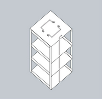 MCF-3-2 - Vertical Rack for Mini 2" Boxes, Holds 3 Boxes