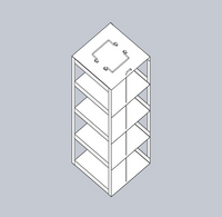 MCF-5-3 - Vertical Rack for Mini 3" Boxes, Holds 5 Boxes