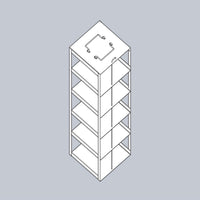 MCF-5-3 - Vertical Rack for Mini 3" Boxes, Holds 5 Boxes