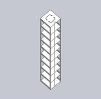 Crystal Industries - MCF-9-2 - Vertical Rack for Mini 2" Boxes, Holds 9 Boxes