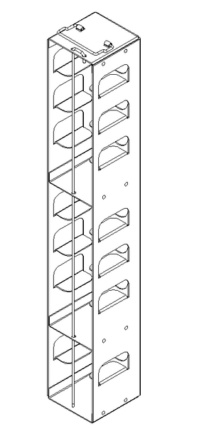 Crystal Industries - MCFA-10-2 - Aluminum Vertical Rack for Mini 2" Boxes, Holds 10 Boxes