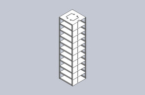 MCFA-10-2 - Aluminum Vertical Rack for Mini 2" Boxes, Holds 10 Boxes