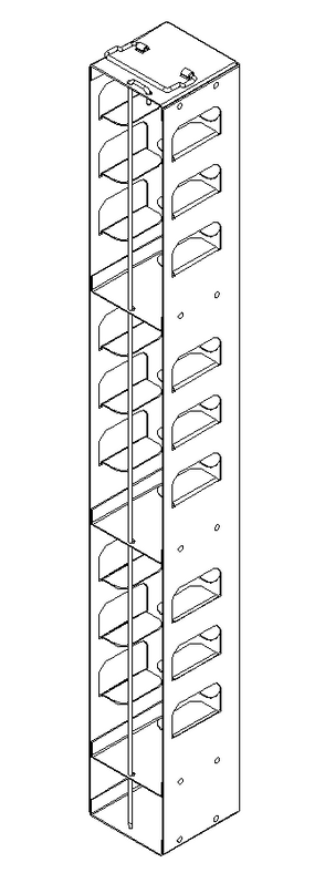 Crystal Industries - MCFA-13-2 - Aluminum Vertical Rack for Mini 2" Boxes, Holds 13 Boxes