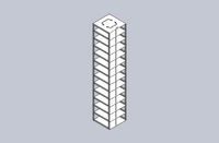 MCFA-12-2 - Aluminum Vertical Rack for Mini 2" Boxes, Holds 12 Boxes