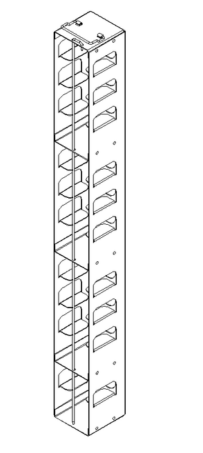 Crystal Industries - MCFA-14-2 - Aluminum Vertical Rack for Mini 2" Boxes, Holds 14 Boxes