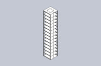 MCFA-14-2 - Aluminum Vertical Rack for Mini 2" Boxes, Holds 14 Boxes